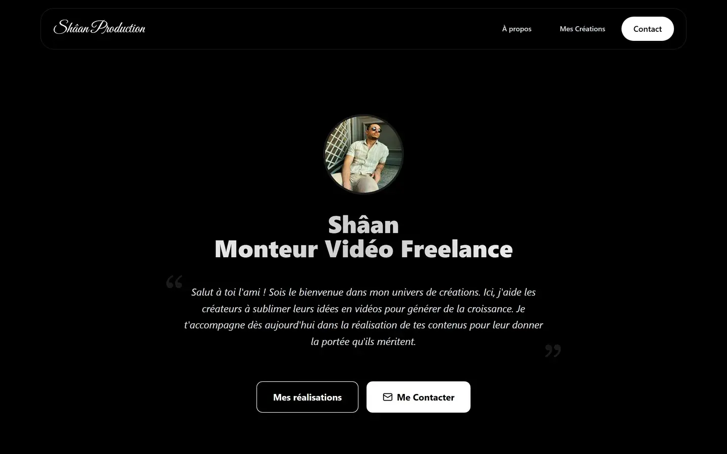 Site internet Shaan Production créé par VBWEB