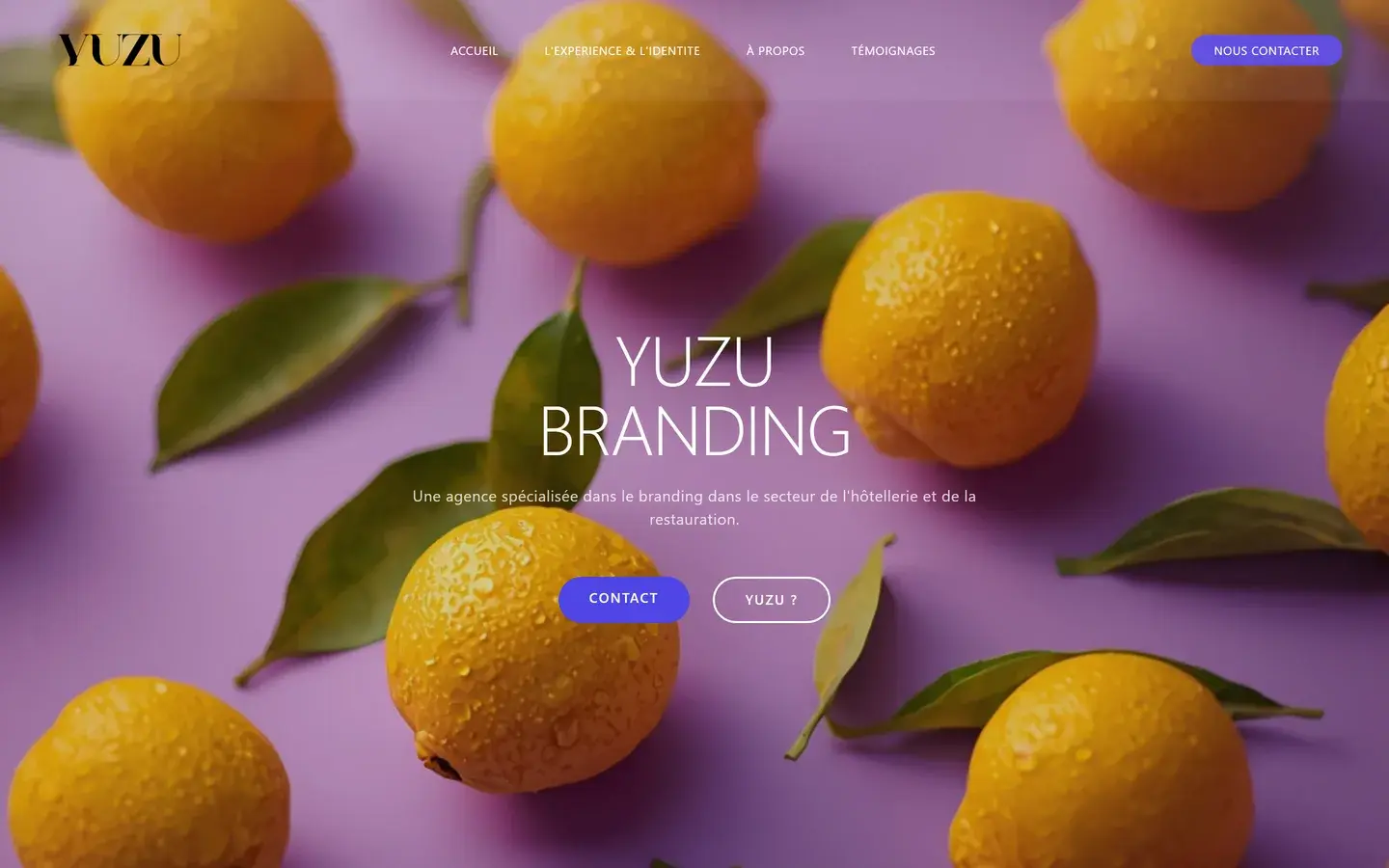 Site internet Yuzu Branding créé par VBWEB